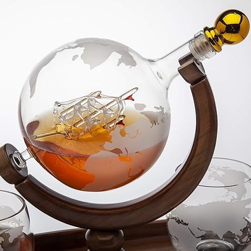 Miniatura 4 de Godinger Juego de decantador de whisky con 2 vasos de whisky World - para licor, whisky, bourbon, vodka - 28.7 fl oz