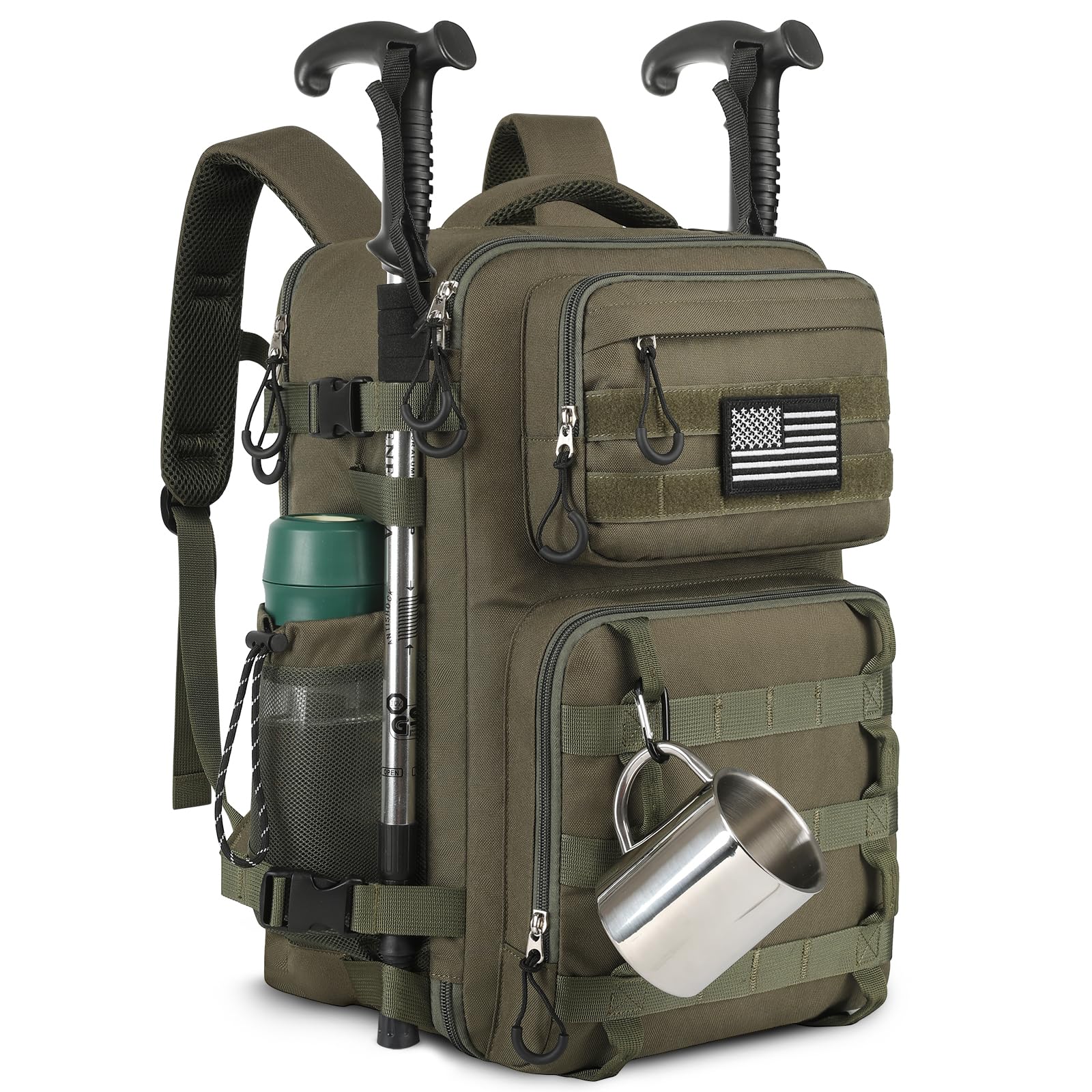 Legestori 25L Tactical Bag Backpack for Men, Heavy Duty Military Backpack Molle Army Large Rucasack, Laptop Backpack Travel (Green)