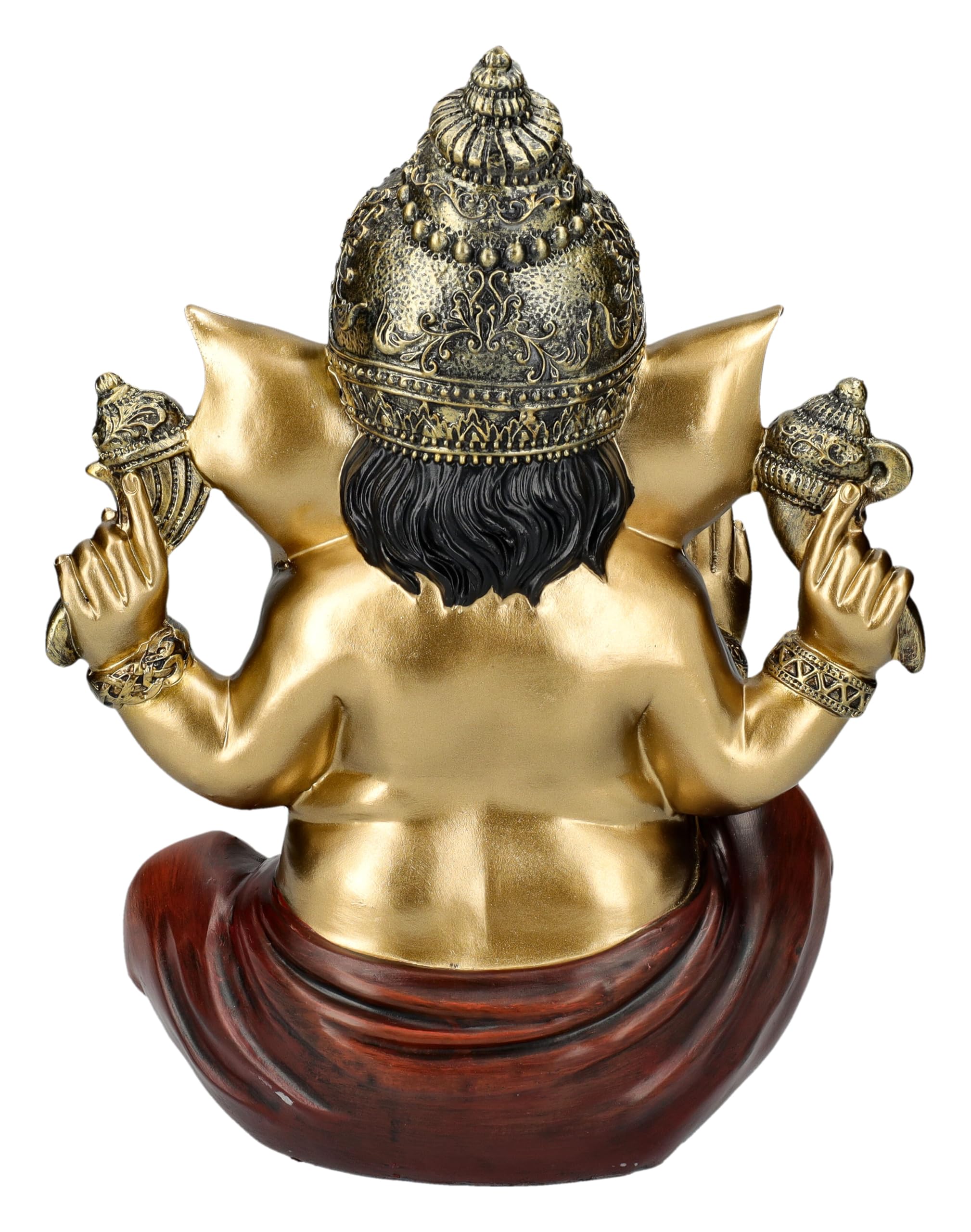 Statuette Ganesh 4 Bras Doré, Blanc, Rose – Décor Spirituel Et Ethnique