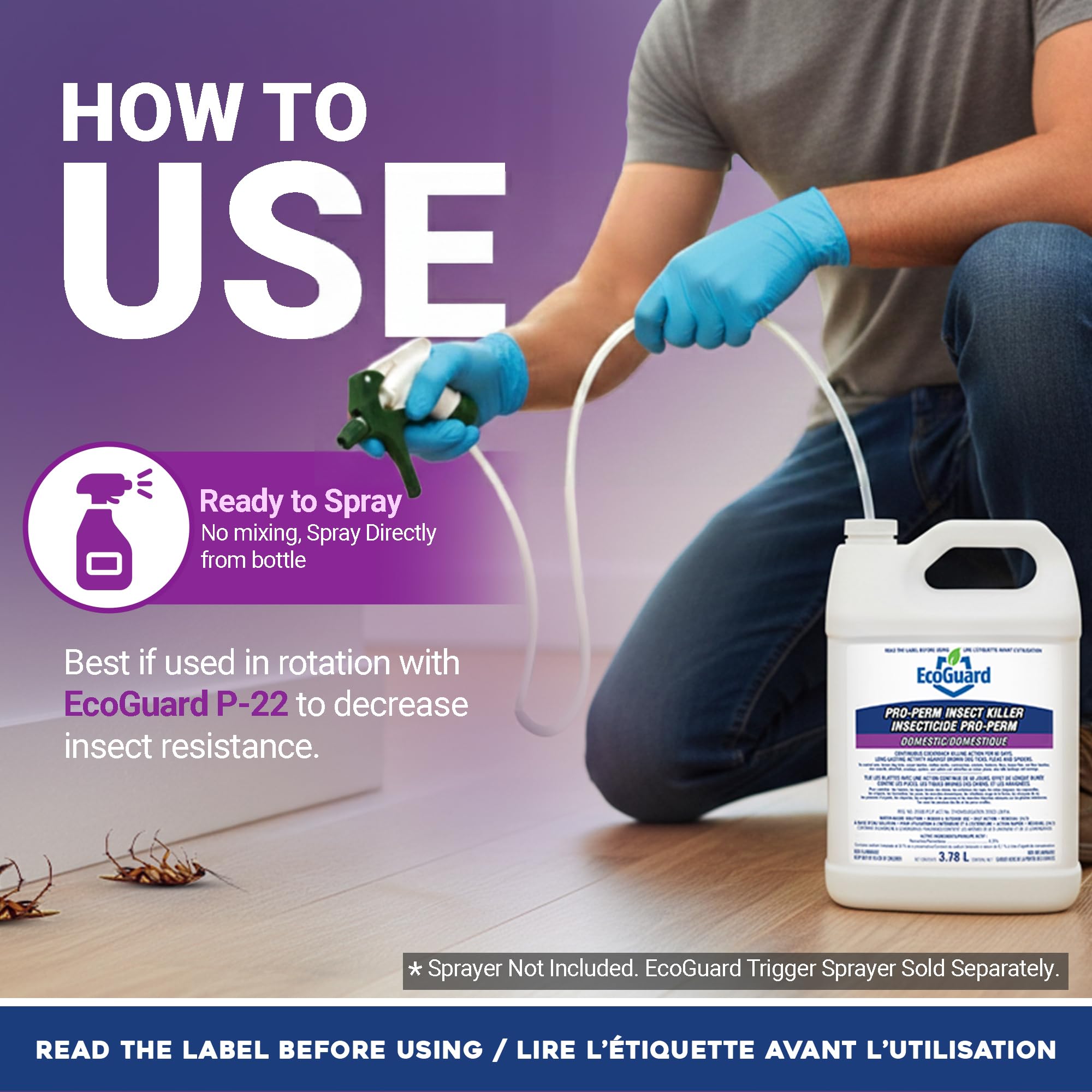 EcoGuard Pro-Perm Insect Killer 3.78L | Professional Insecticide with Fast-Acting Residual Formula | 60 Day Protection | Water-Based, Ready-to-Use Indoors & Outdoors | Sprayer Not Included — view 5