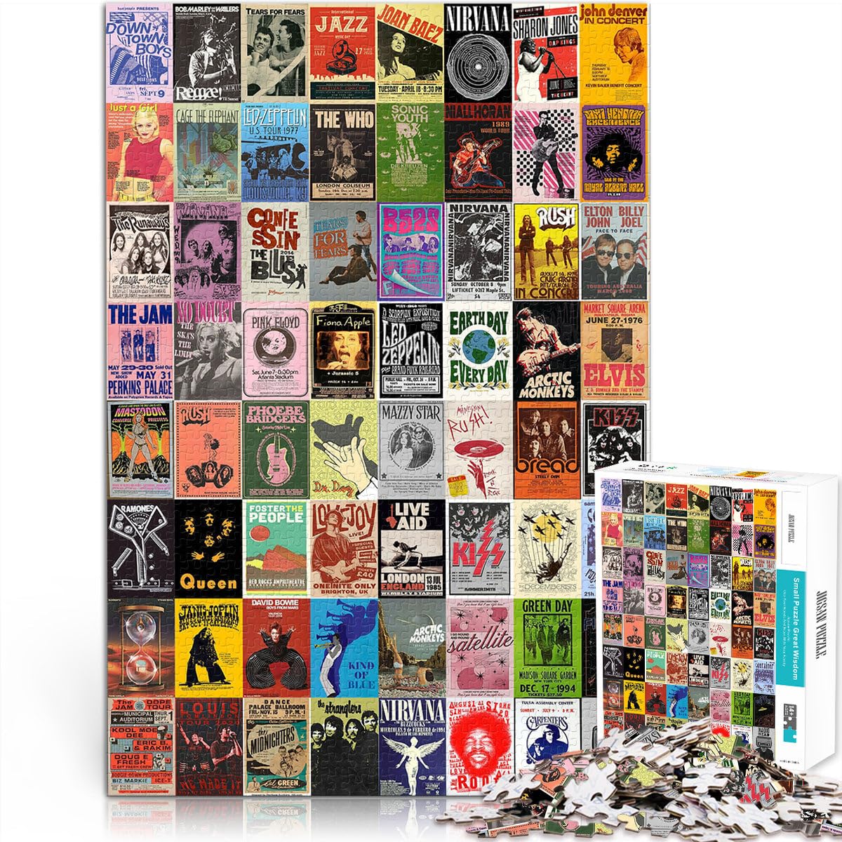 teenagers 1000 Pieces Puzzle Retro graffiti collage Challenging To Complete But Fun And Humorous 38x52cm Wishlist with Santa Claus for Age 14+