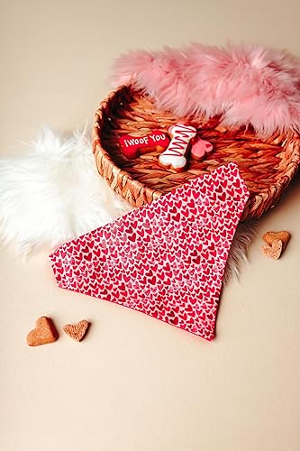 Miniatura 2 de Valentine's Hearts Over the Collar Dog Bandana That Slips onto Their Existing Collar Size (Small)
