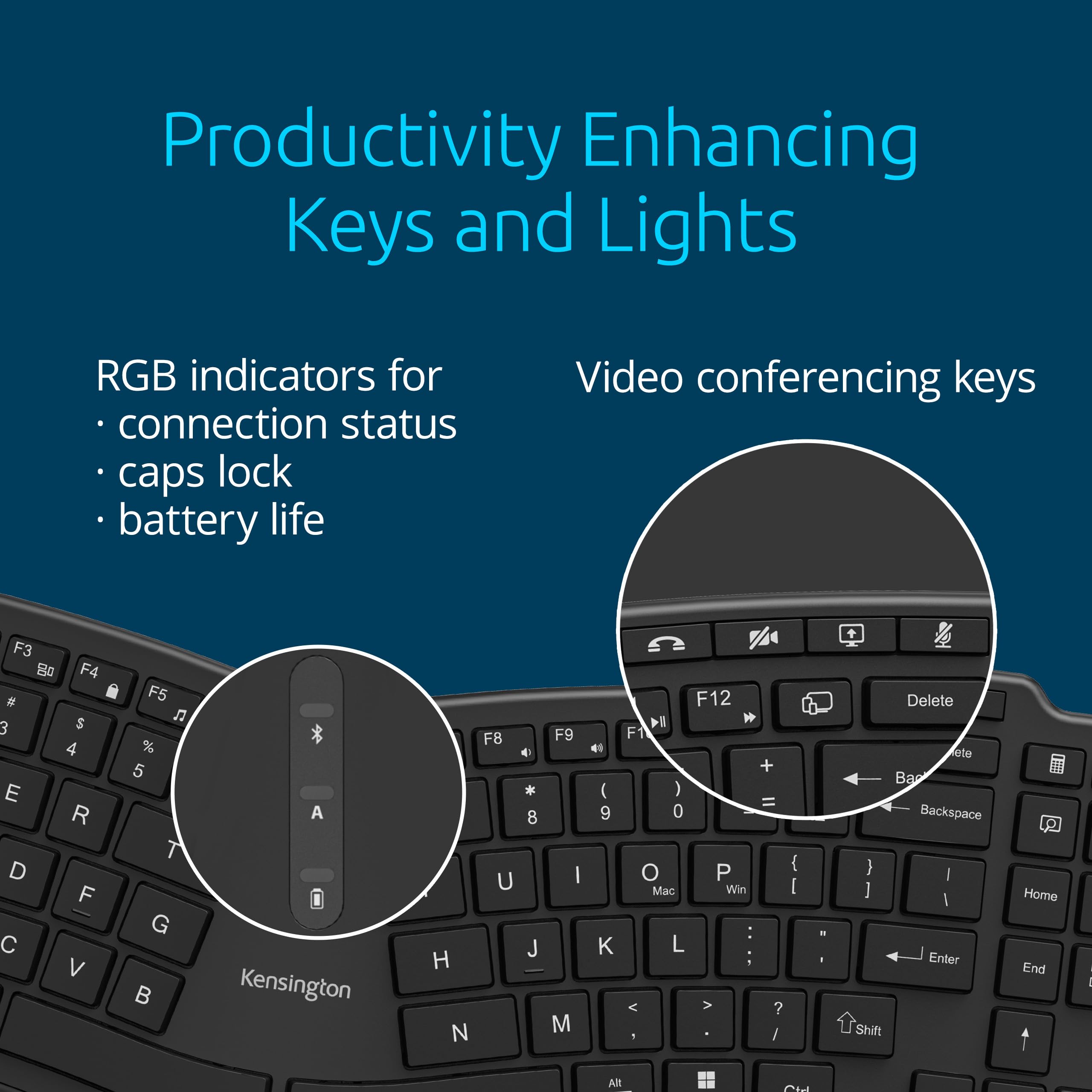 Amazon.com: Kensington Pro Fit Ergo Wireless Keyboard KB675