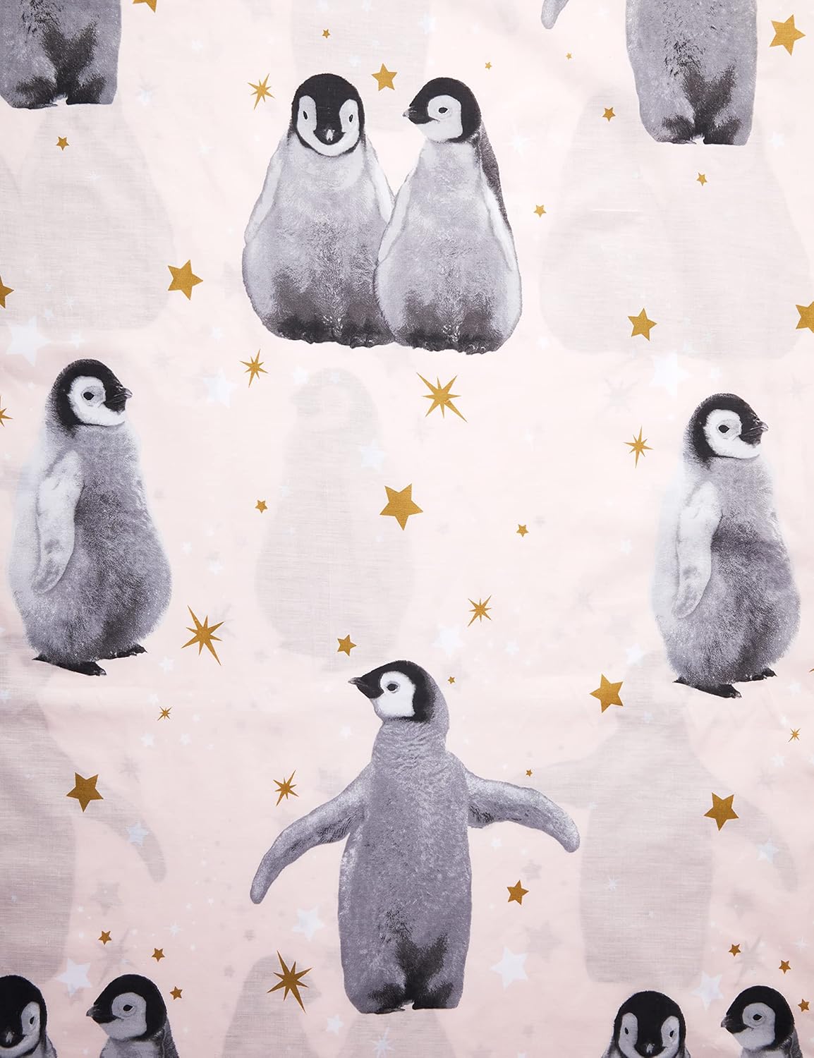 Rapport Starry Penguins 2 Piece UK Single/US Twin Sheet Set, 1 x Double Sided Sheet and 1 x Pillowcase - Pink
