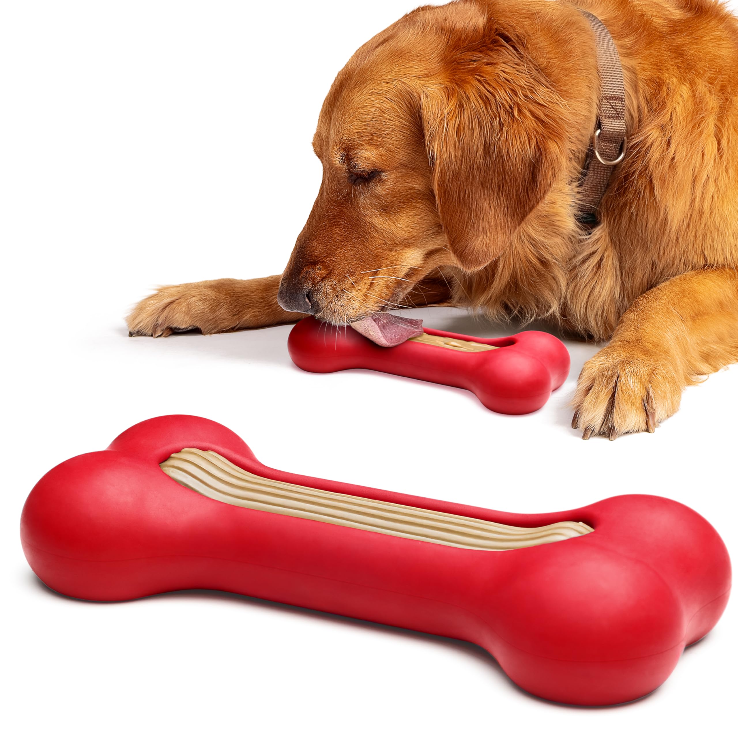 GoSports Pets PupsCream Frozen Dog Treat Holder - Dog Enrichment Fill and Freeze Bone Station - Helps Keep Dogs Busy