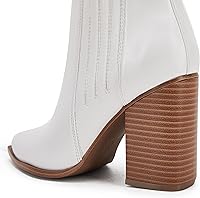 Vista 4 de Botines de tacón de bloque medio apilados con punta puntiaguda para mujer