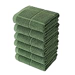 Glynniss Kitchen Towels Pack of 6pcs, Cotton Dish Towels for Kitchen Drying, Kitchen Hand Towels for Washing (Dark Green, 15x25 inches - 6pcs)