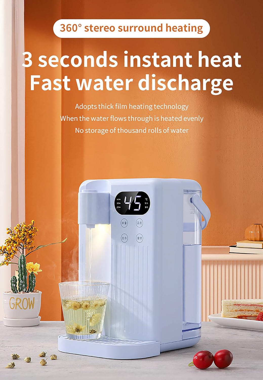 Countertop Water Boiler, 3 Seconds Quick Heat Instant Hot Water Dispenser, Versatile Hot Water Dispenser, Small Water Dispenser