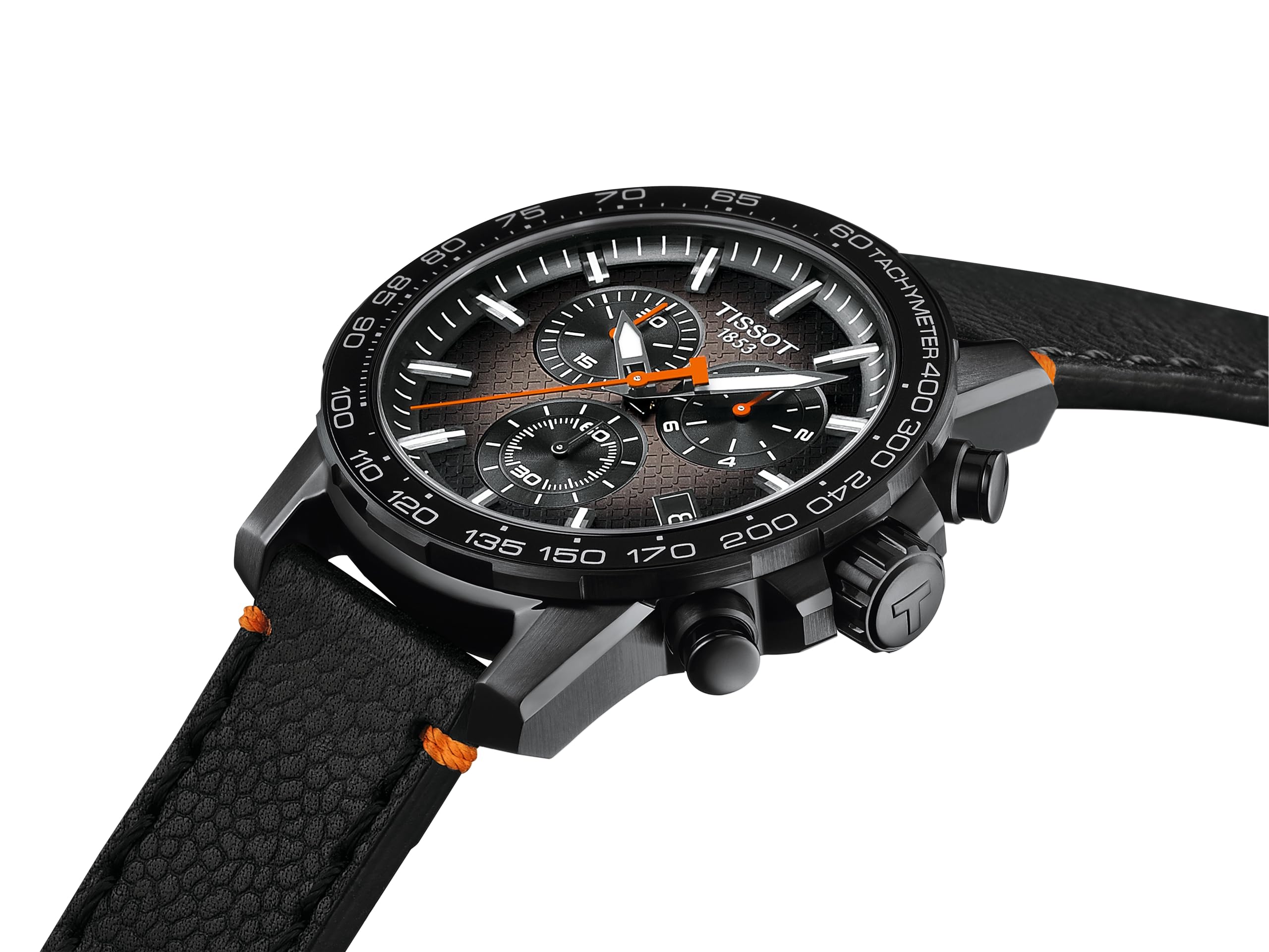 Tissot Supersport Chrono Basketball Edition 316L - Reloj de Cuarzo con Revestimiento de PVD Negro para Hombre, Negro, Cuero, (T1256173608100)