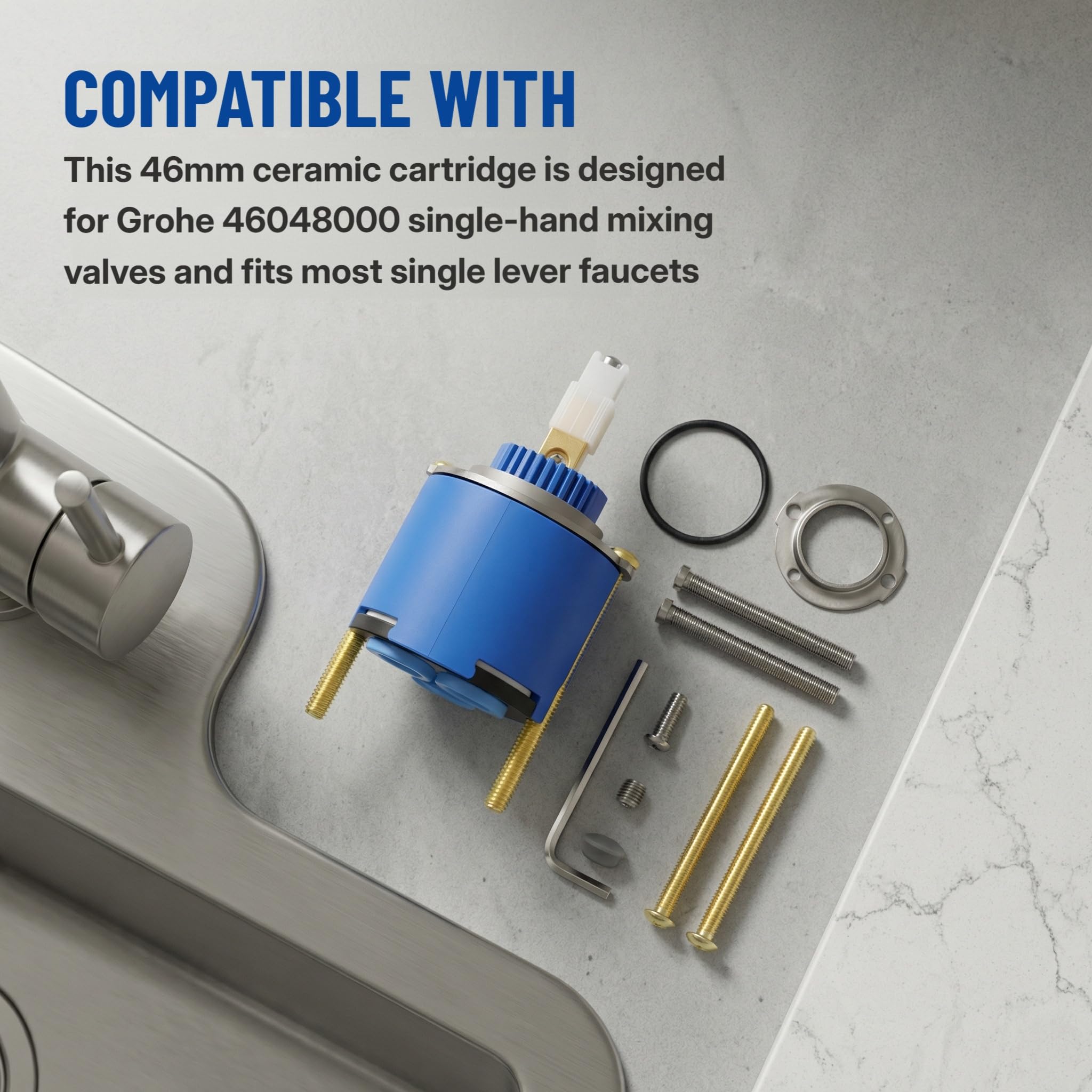 Amazon.co.jp: Grohe 46048000用アップグレード蛇口カートリッジ、46mm