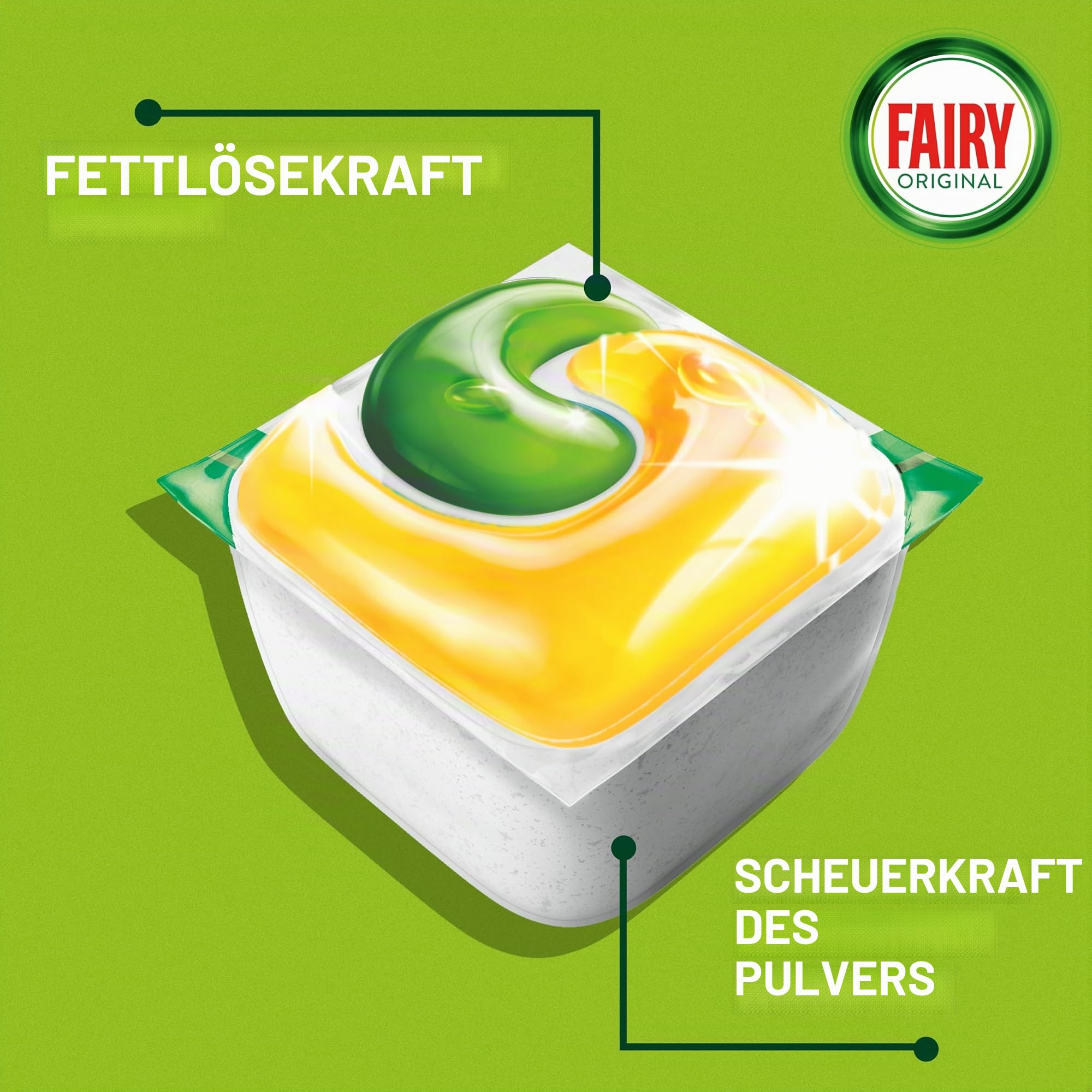 Fairy Original All in One 84 Spülmaschinentabs Zitrone - Effektiv auch bei eingetrocknetem Fett