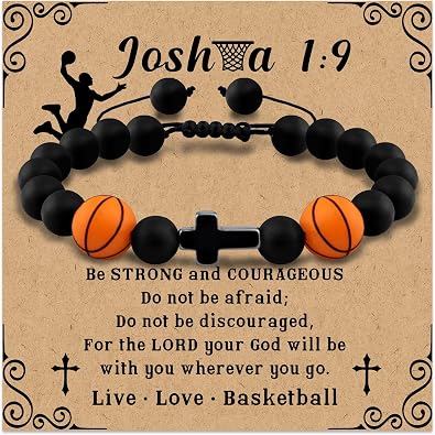 Basketball Gifts for Men Cross Bracelet Basketball Stuff for Men