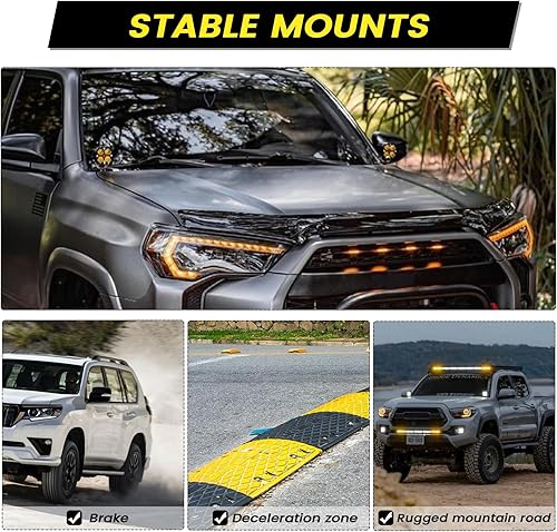 Miniatura 6 de Soportes de montaje de luz de zanja de bisagra de capó para Toyota Tacoma 2016-2021 3 generación Auxiliar Offroad Pod luz de trabajo, kit de