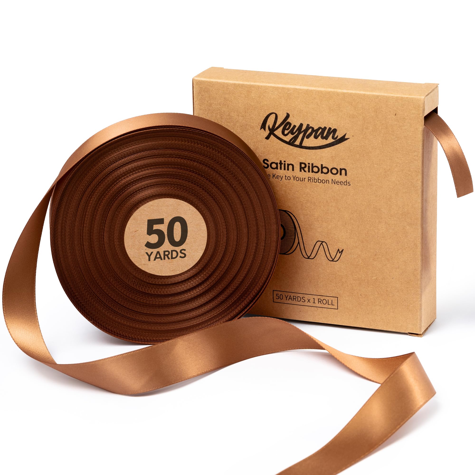 Keypan Brown Satin Ribbon, 22mm x 45.7m โ image 1