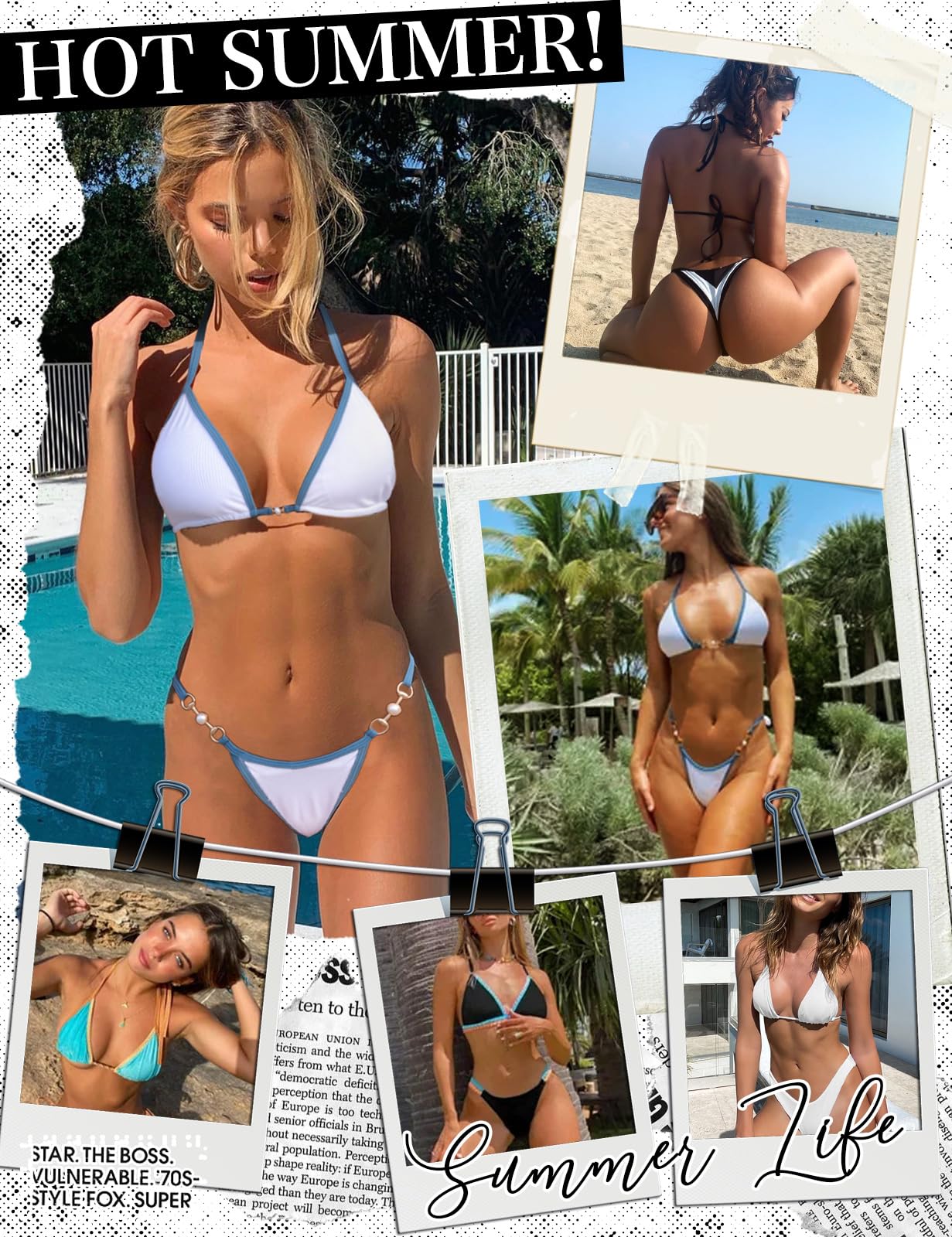 Bikinis Mujer Push Up Tanga Cintura Baja Traje de Baño Brasileño Sexy Conjuntos Playa