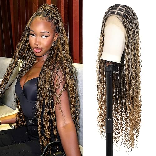 Brinbea 13x8'' HD Lace Front Braided Wigs for Women Knotless