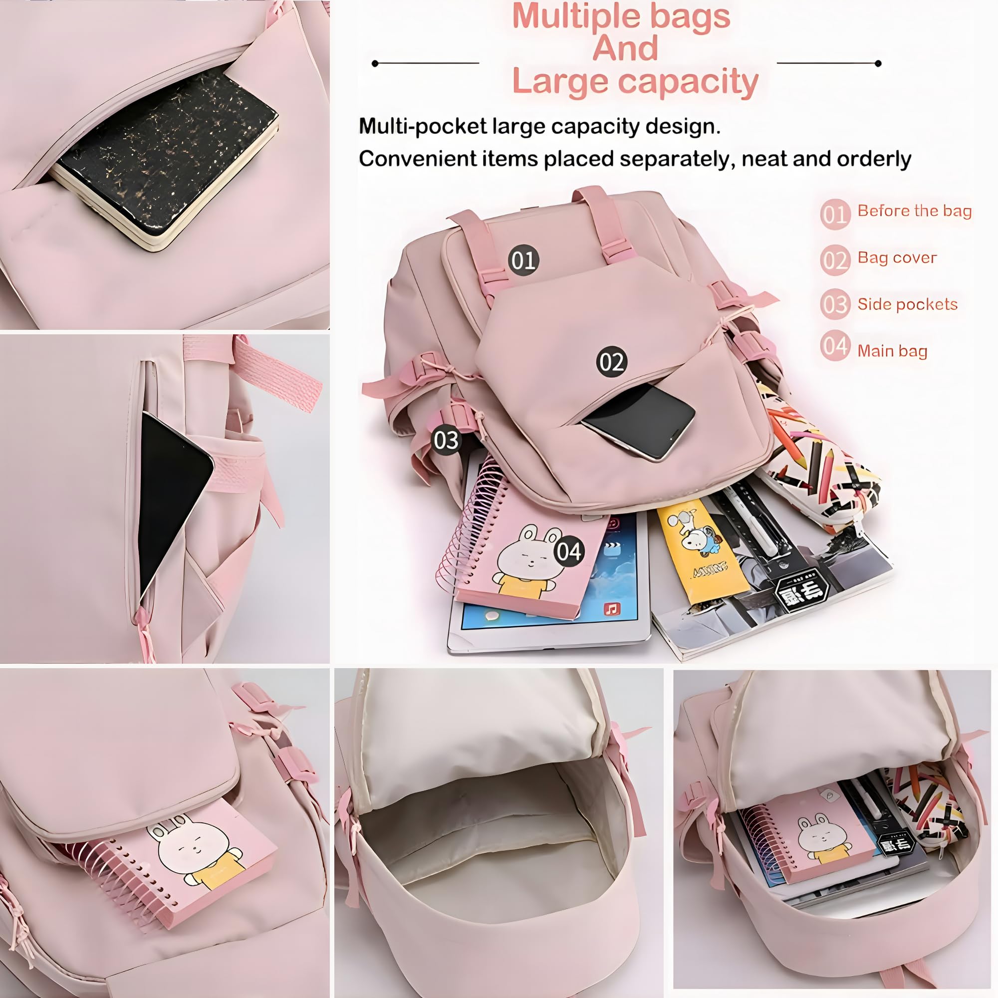 JAAIP Blackpink bag - blackpink merch black pink bag for girls stationery set school bag for girls merch, Pinkmembers Jisoo, Jennie, Rosé and Lisa 1