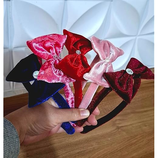 Kit 5 Tiaras Infantis com Laço, Arquinho menina, Cores Sortidas