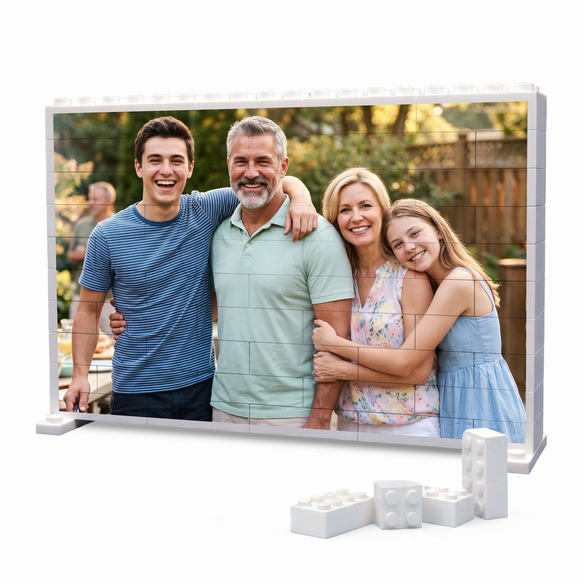 ArtPix 3D Custom Building Brick Personalized Photo Block, Customized Gifts for Father, Dad, Men, Him, Husband, Grandpa, Unique Picture Frame With Your Own Photo for Mom, Wife, Women, Couple 1 Photo Landscape