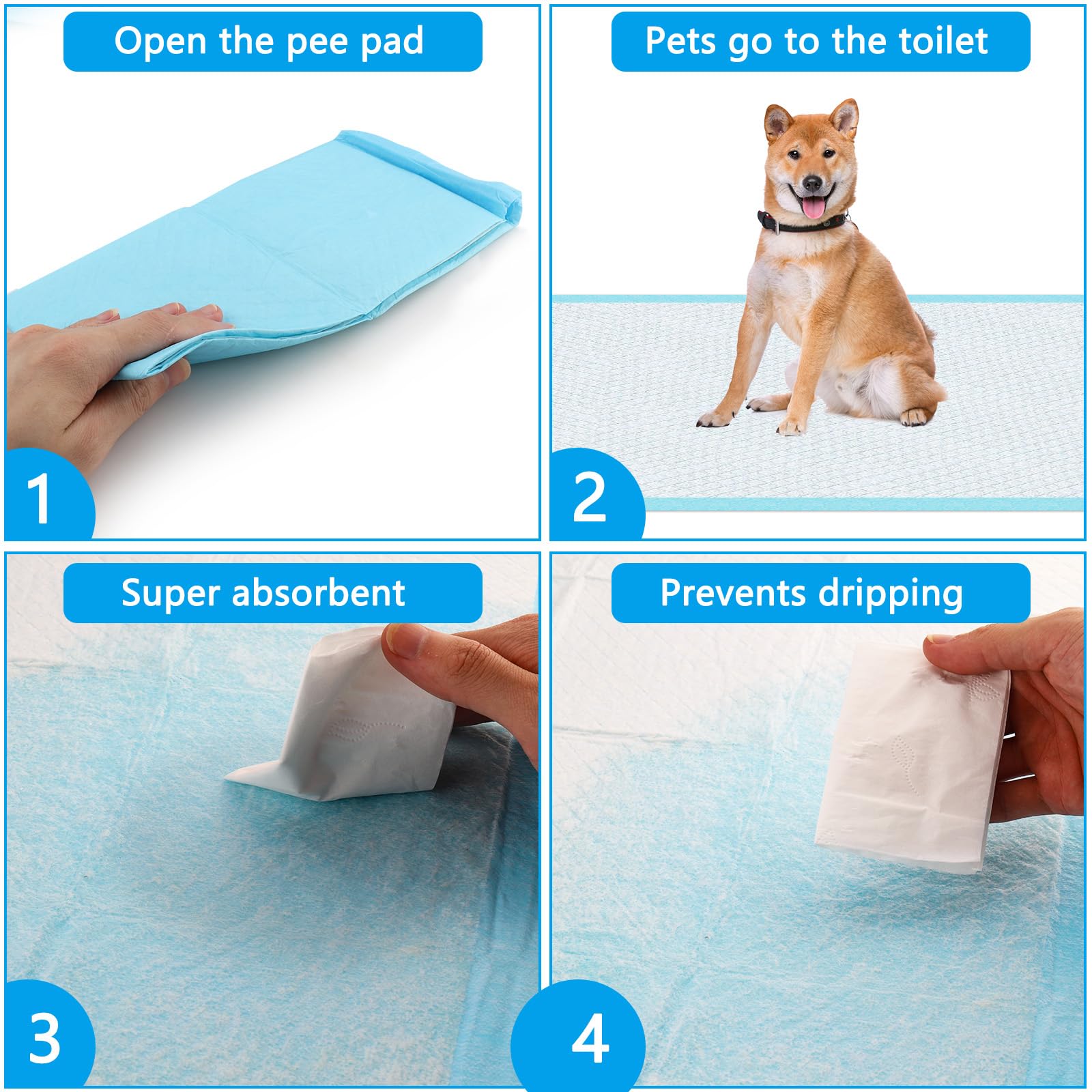 PetCellence Puppy Trainingspads 100-pack - Groot 60 cm x 60 cm - Hondenpads voor Autostoeltje, Hondenmand, Voerbakken, Kattenbak en Krat - Lekvrije Vloerbeschermingsmat voor Incontinentiepups PetCellence Puppy Trainingspads 100-pack - Groot 60 cm x 60 cm - Hondenpads voor Autostoeltje, Hondenmand, Voerbakken, Kattenbak en Krat - Lekvrije Vloerbeschermingsmat voor Incontinentiepups