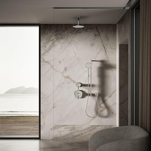 Miniatura 10 de KOHLER 27051-SN - Cabezal de lluvia de una sola función de 8 pulgadas, cabezal de ducha de un solo rociador, cabezal de ducha tipo lluvia, 2.5 GPM