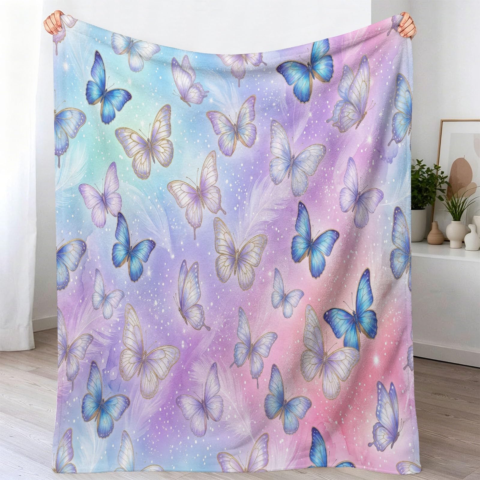 Générique Miękki pled flanelowy, pasuje do nowoczesnego, 150 x 200 cm, wykwintny dziewczęcy pluszowy koc na łóżko, narzuta na sofę, miękki koc dla dorosłych i dzieci, różowy