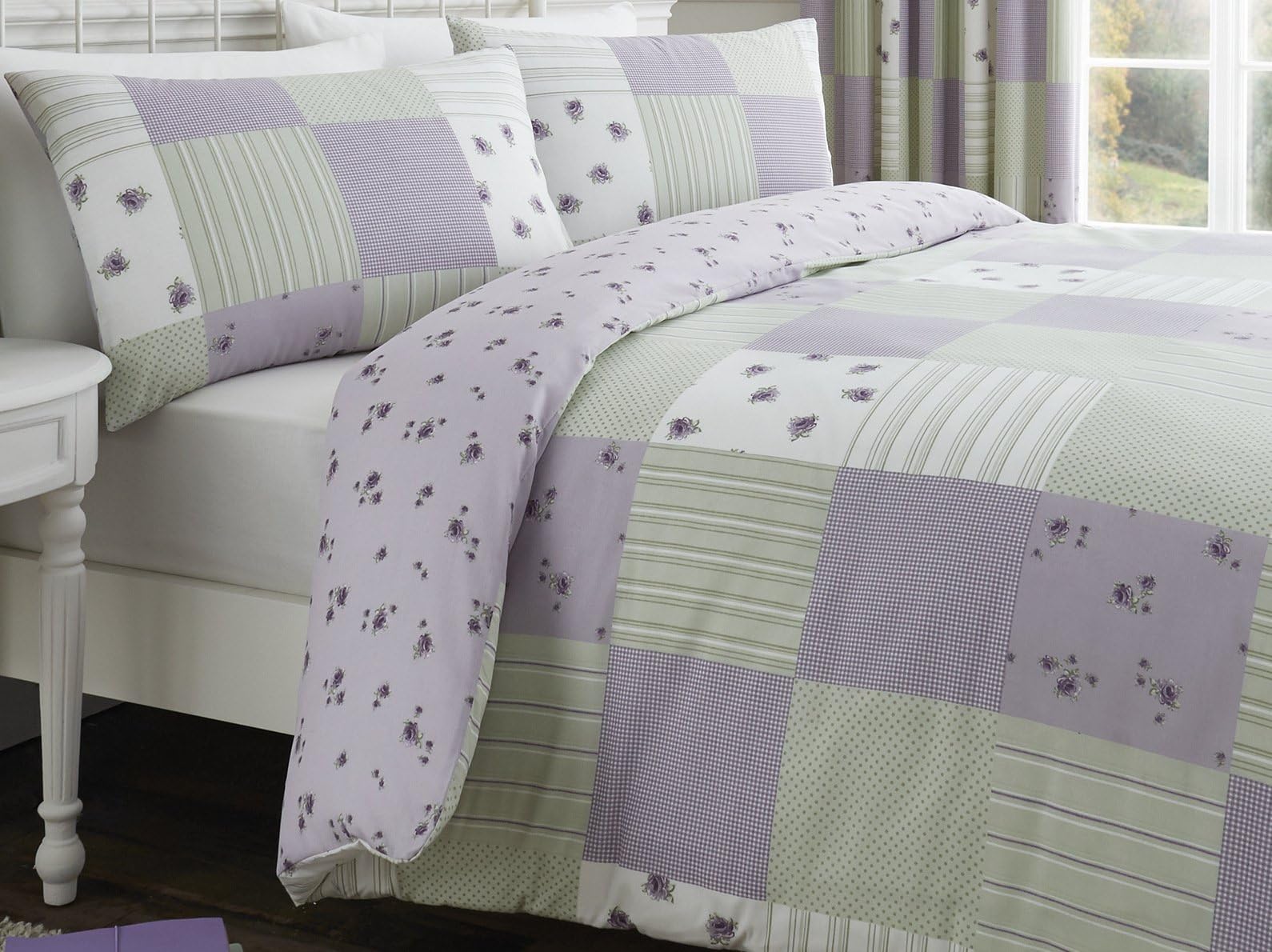 Dreams & Drapes - Patchwork - Duvet Cover Set, Lilac, King