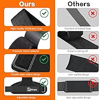 Vista 7 de Correa de Muñeca para Levantamiento de Peso, Correas de Piel de Doble Capa para Entrenamiento de Fuerza en Gimnasio, Peso Muerto, Levantamiento