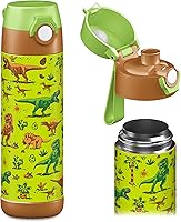 Vista 1 de Jarlson® MALI - Botella de agua para niños [18 onzas], botella térmica de acero inoxidable sin pajilla, botella de agua aislada a prueba de fugas