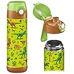 Jarlson Kids Water Bottle MALI [18OZ] - No Straw Stainless Steel Thermo Bottle - Insulated Waterbottle Leak Proof for School & Sports - Thermo Tumbler for Boys & Girls (Dinosaurs)