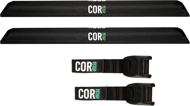 COR Surf Aero Roof Rack Pads, No-Scratch Tie Down Straps, 28in Narrow 10ft