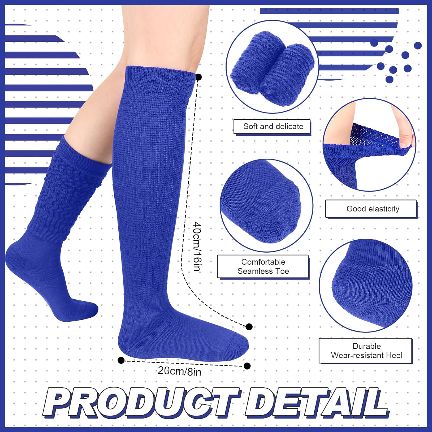 80s Neon Costumes Accessories Set Slouch Socks Sweatband Headband Wristband Neon Workout Outfit for Women Girl Cosplay Party - Image 3