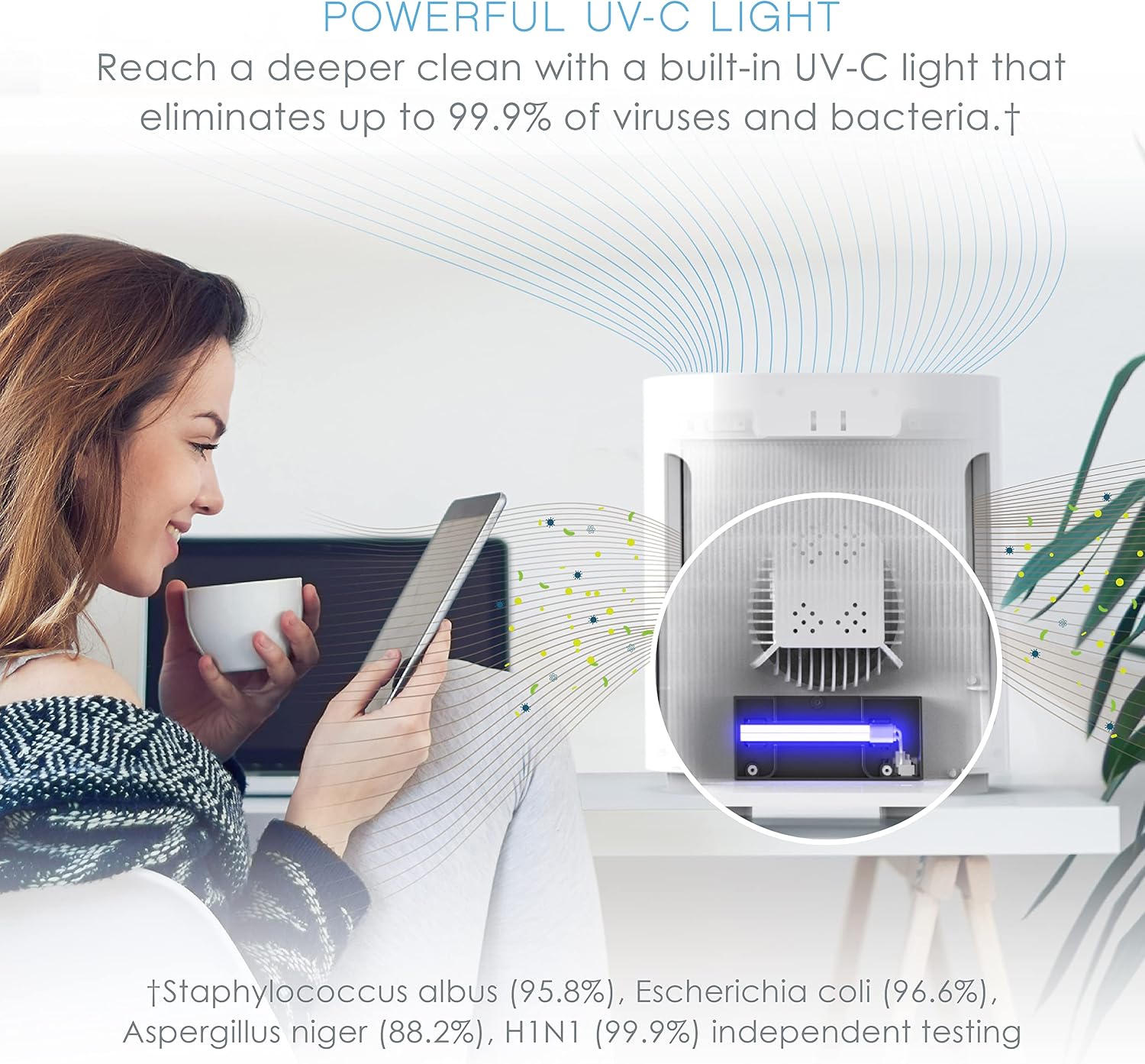 Pure Enrichment PureZone 3-in-1 Air Purifier Bundle with True HEPA Replacement Filter - True HEPA Filter & UV-C Cleans Air, Helps Alleviate Allergies, Removes Pet Hair, Smoke & More