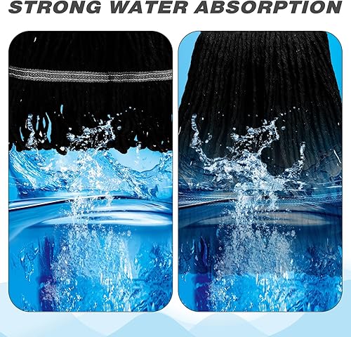 Miniatura 6 de Nuogo 10 piezas de repuesto de cabezal de trapeador comercial, limpieza de pisos, cabezales de trapeador húmedo, recambios de cabezal de trapeador