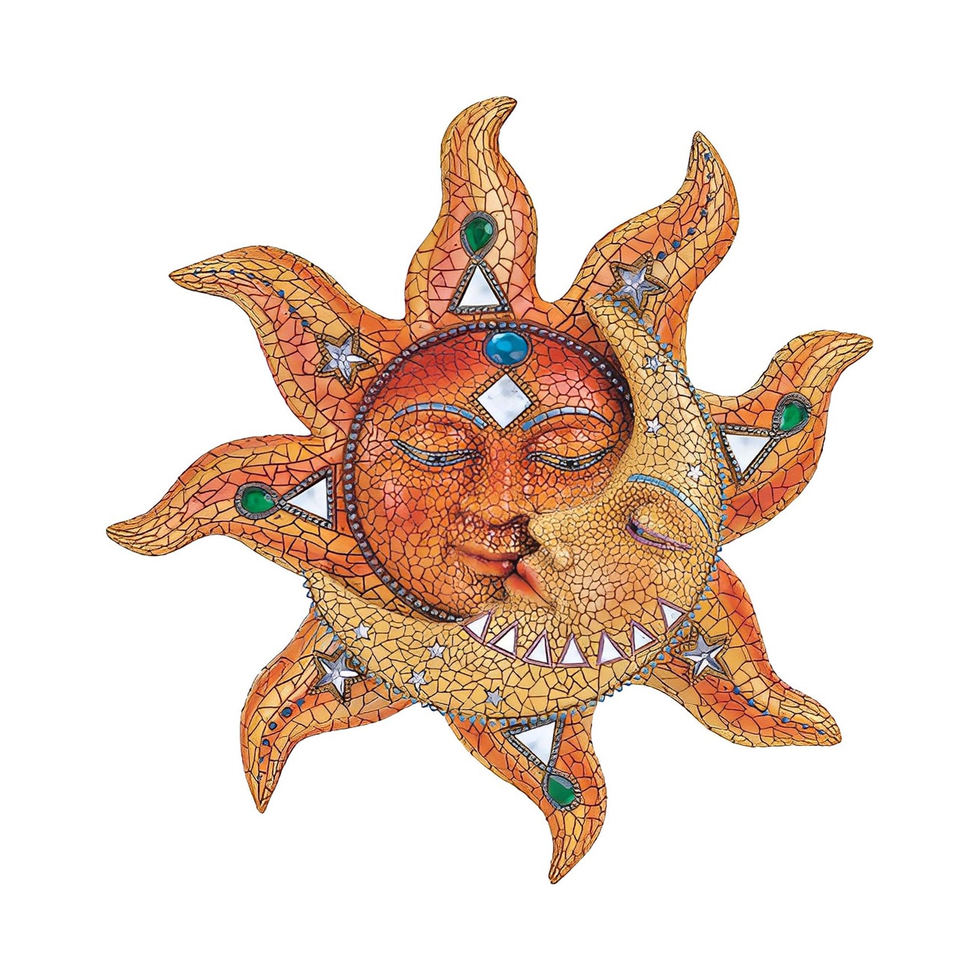 ICE ARMOR 13" H Mosaic Sun and Moon Wall Plaque Decor Statue Sculpture Ornament Decoration Home/Room Decor Ideas for Housewarming, Holidays and Birthdays Great Collectible Addition