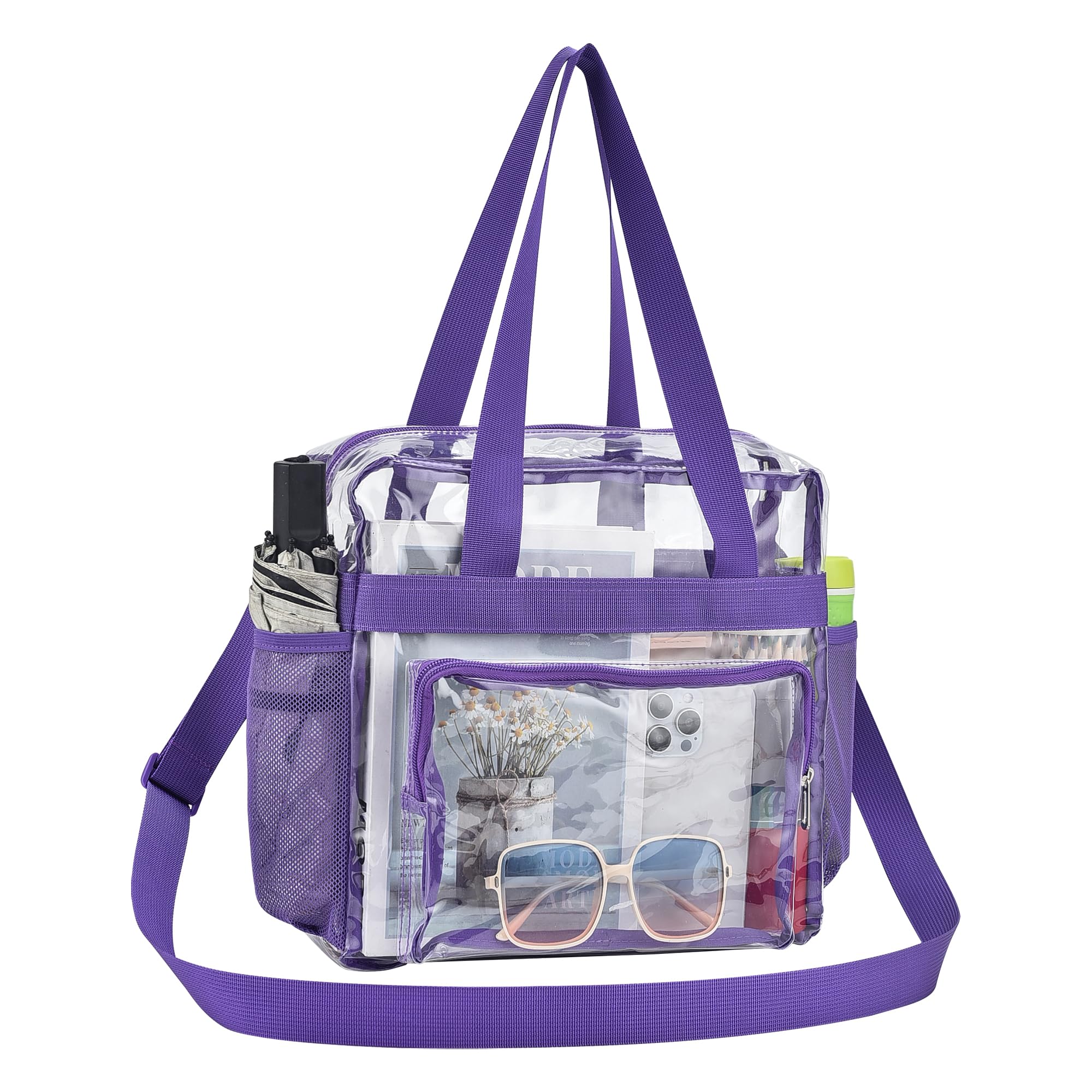 Oraben Clear Tote Bag Clear Bag Stadium Approved 12x6x12 Stadium Bag for Work, Sports Games,Gym