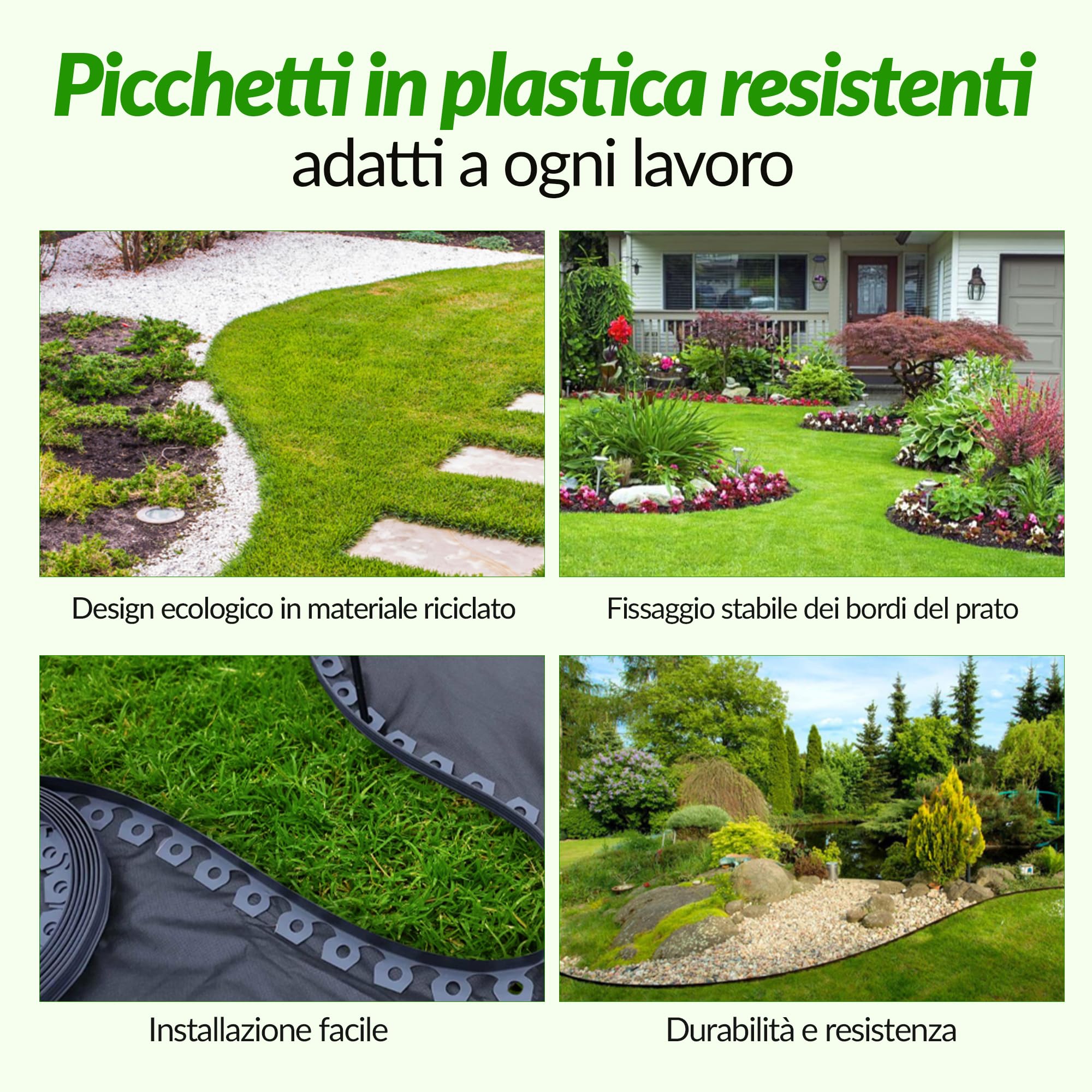 GARDENIX 100 pezzi TerraPEG, ancoraggio da per giardino per tessuto, Extra Forte