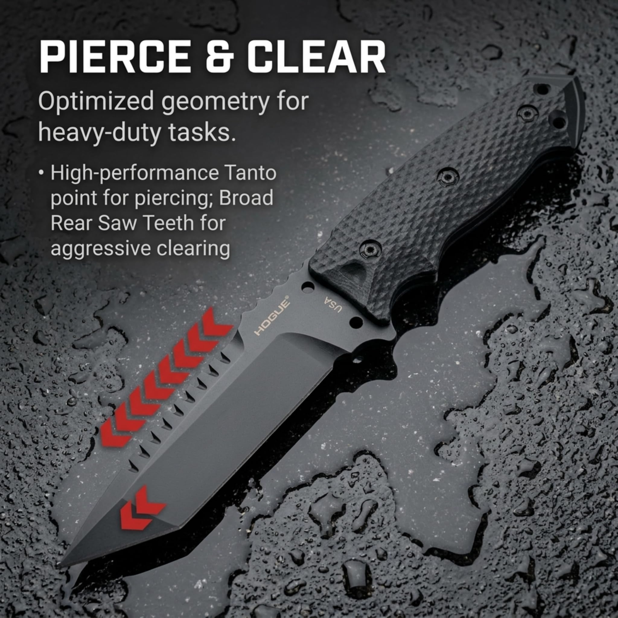 Amazon.com: Hogue EX-F01 5.5” A2 Tanto Blade w/ Broad Rear Saw 