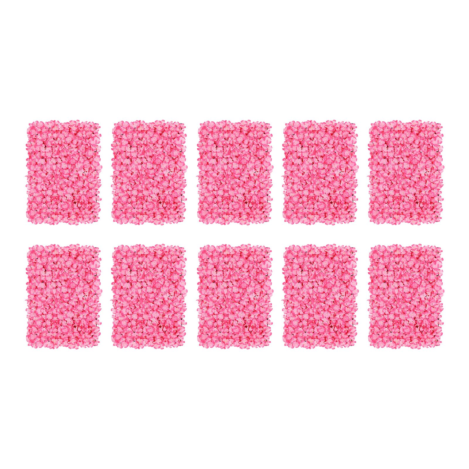 10 PCS Flower Wall Panel 24" x 16" Artificial Flowers Wall Decoration Decorative Hydrangea Flower Panels Walls for Home Party Wedding Christmas Festival Photo Backgdrop Decor (10 PCS, Pink)