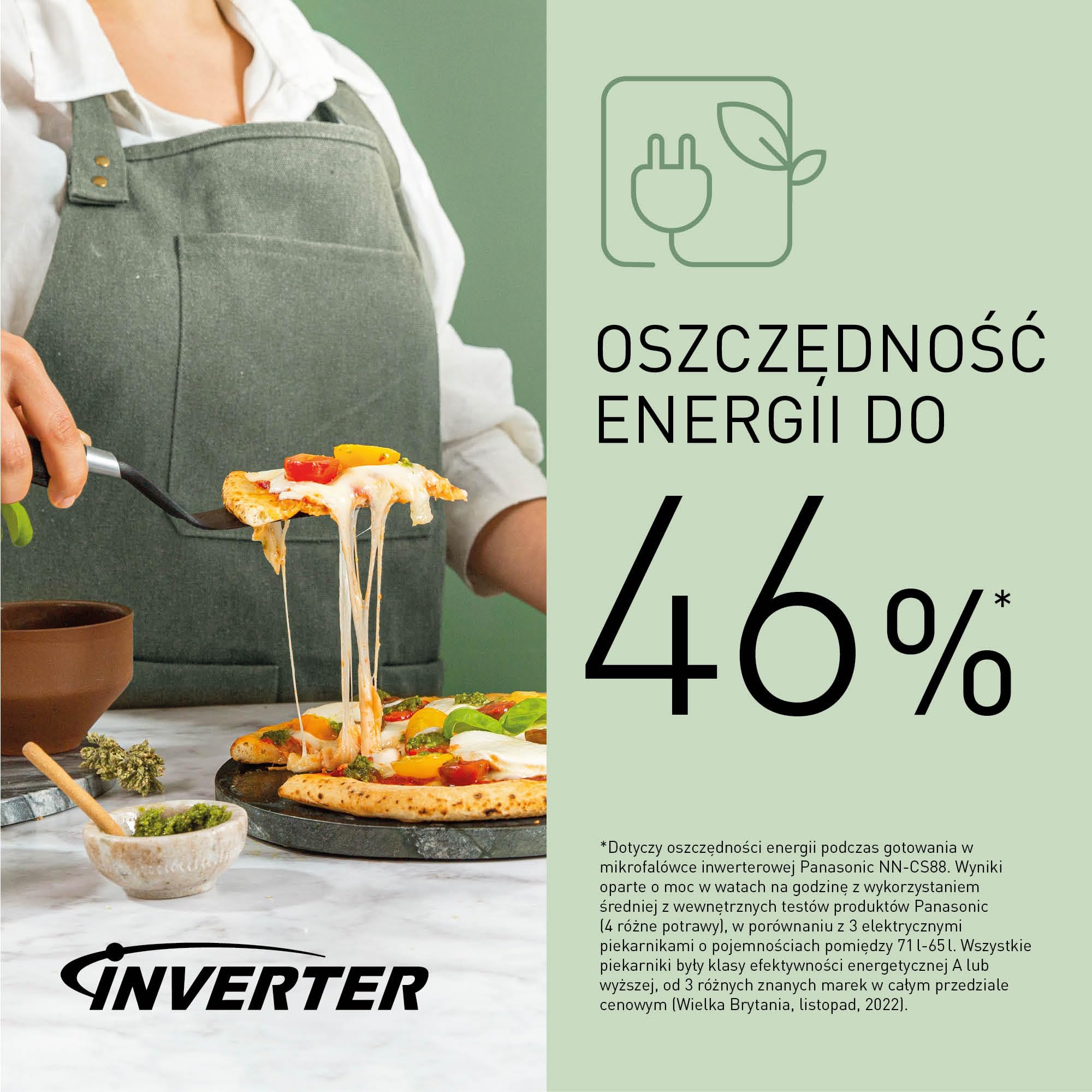 Panasonic NN-CS88L parowa kuchenka wielofunkcyjna 4w1 (31l, technologia inwerterowa, para 1300W, Konwekcja 30–230°C, grill 1300W, mikrofale 1000W)