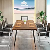 Vista 5 de Tribesigns 6FT Conference Table, Rectangular Meeting Room Tables, Modern Industrial Seminar Table Boardroom Desk with Metal Legs for Office, 70.8