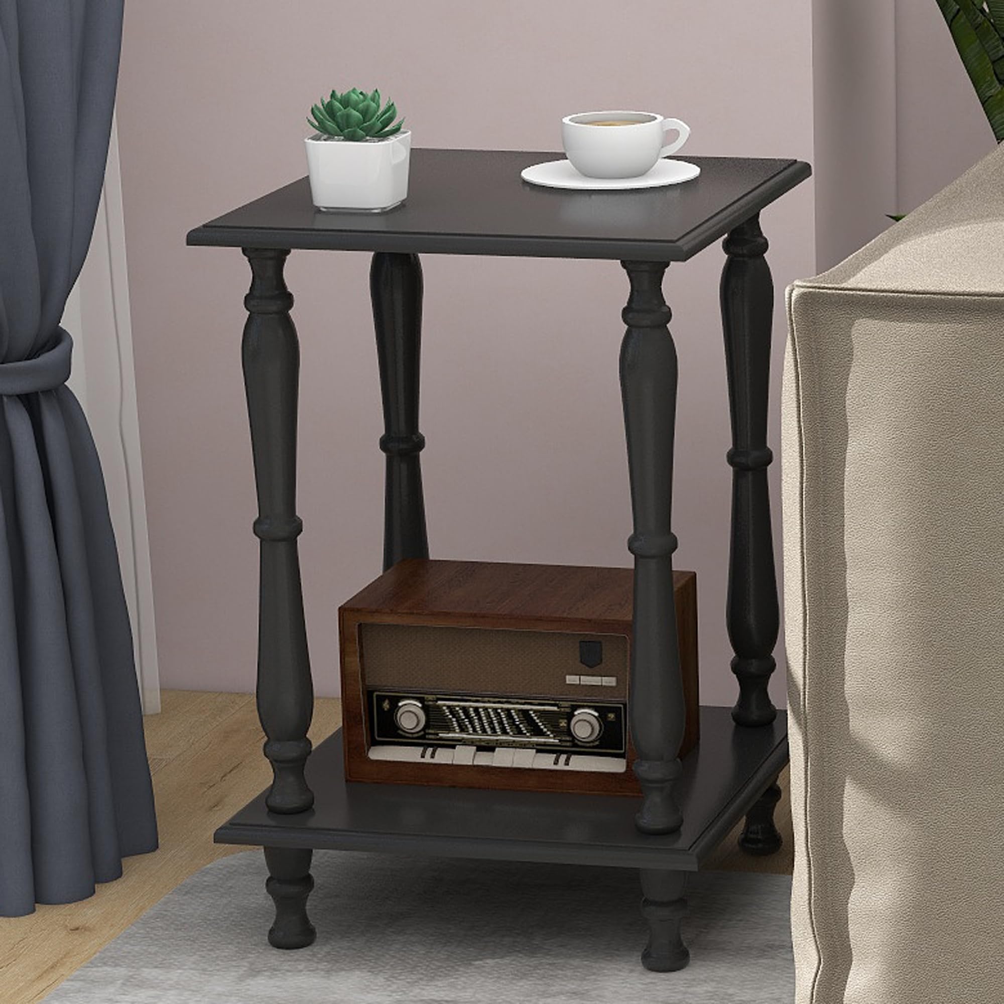 Amazon.com: TaoHFE Square Black French Style End Side Table with