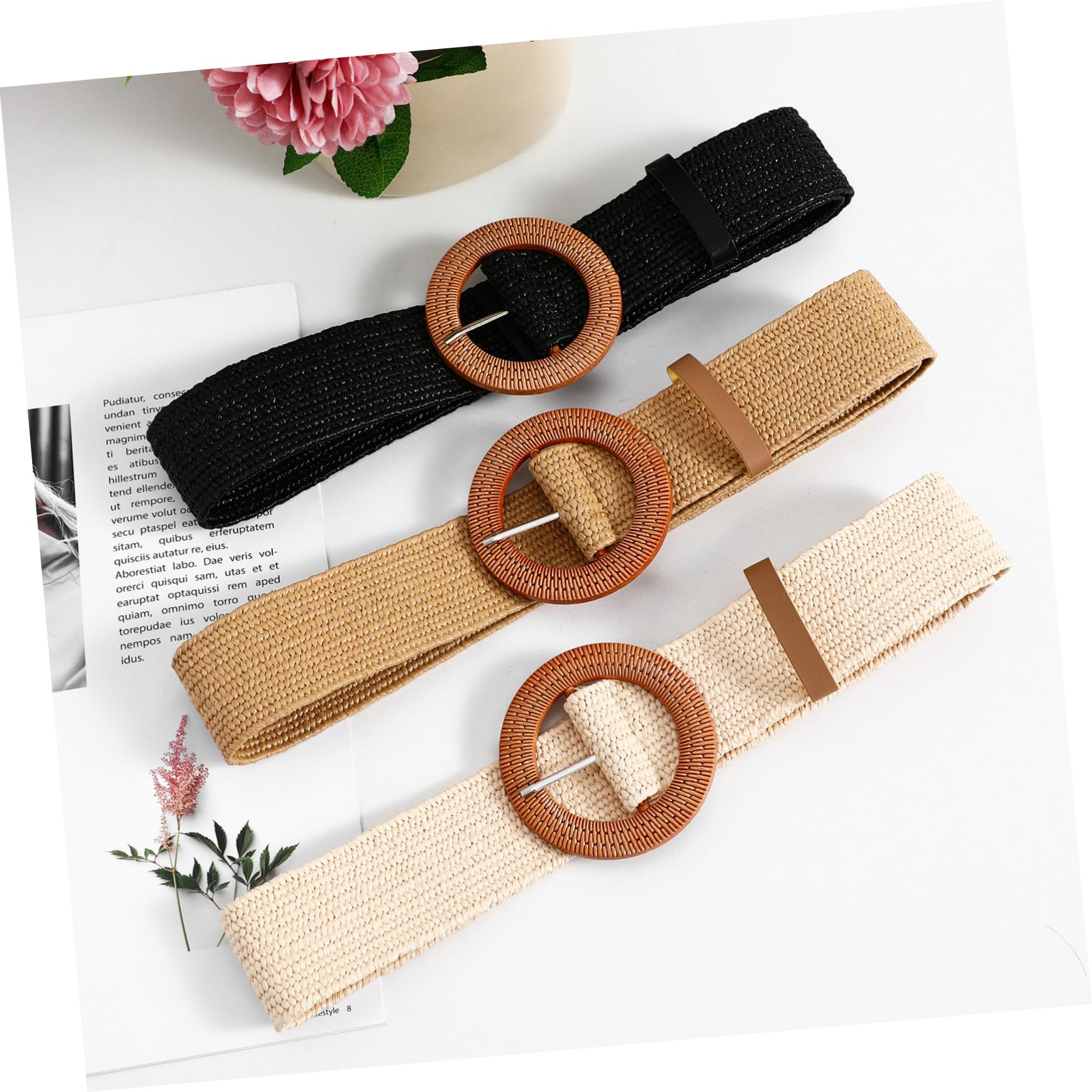 Holibanna 1 Cinturón Con Tachas Cinturones Anchos Para Vestidos De Mujer Cinturón Para Jeans Cinturon Ancho Cinturones Tejidos Para Hombre Cinturones Boho Para Mujer