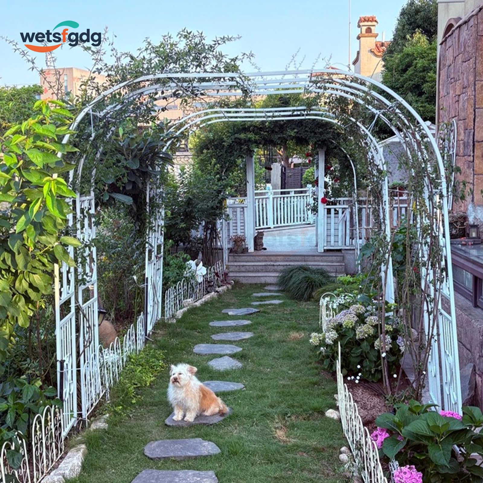 Rosenbogen 180 cm Breit Gartenbogen aus Metall Starker Rankbogen für Kletterpflanzen, Deko für Hochzeit, Balkon & Garten, wetterfest Schwarz-B-L180xW40xH230cm