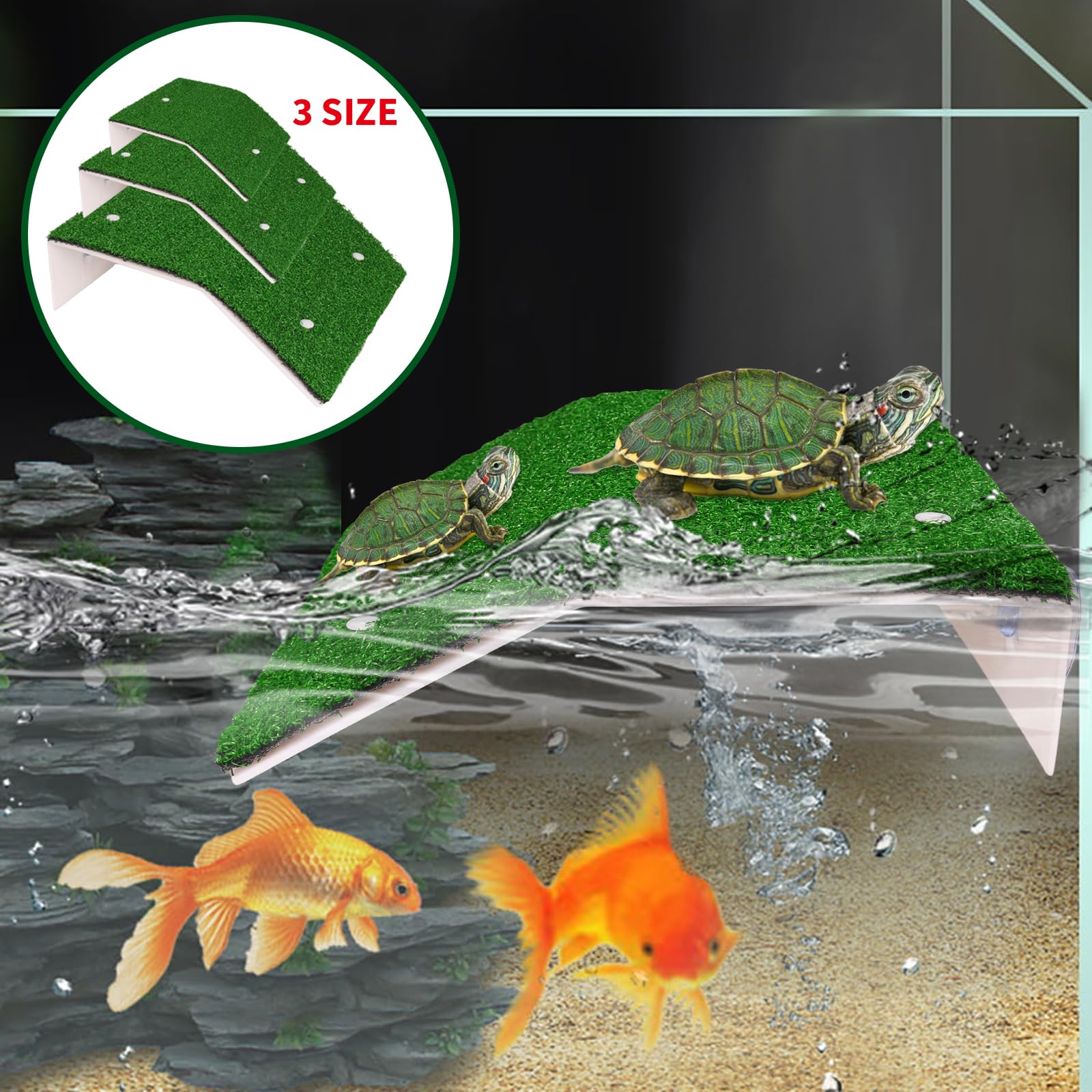 Snapklik.com : Lawn Basking Platform For Turtle, Simulated Grass ...