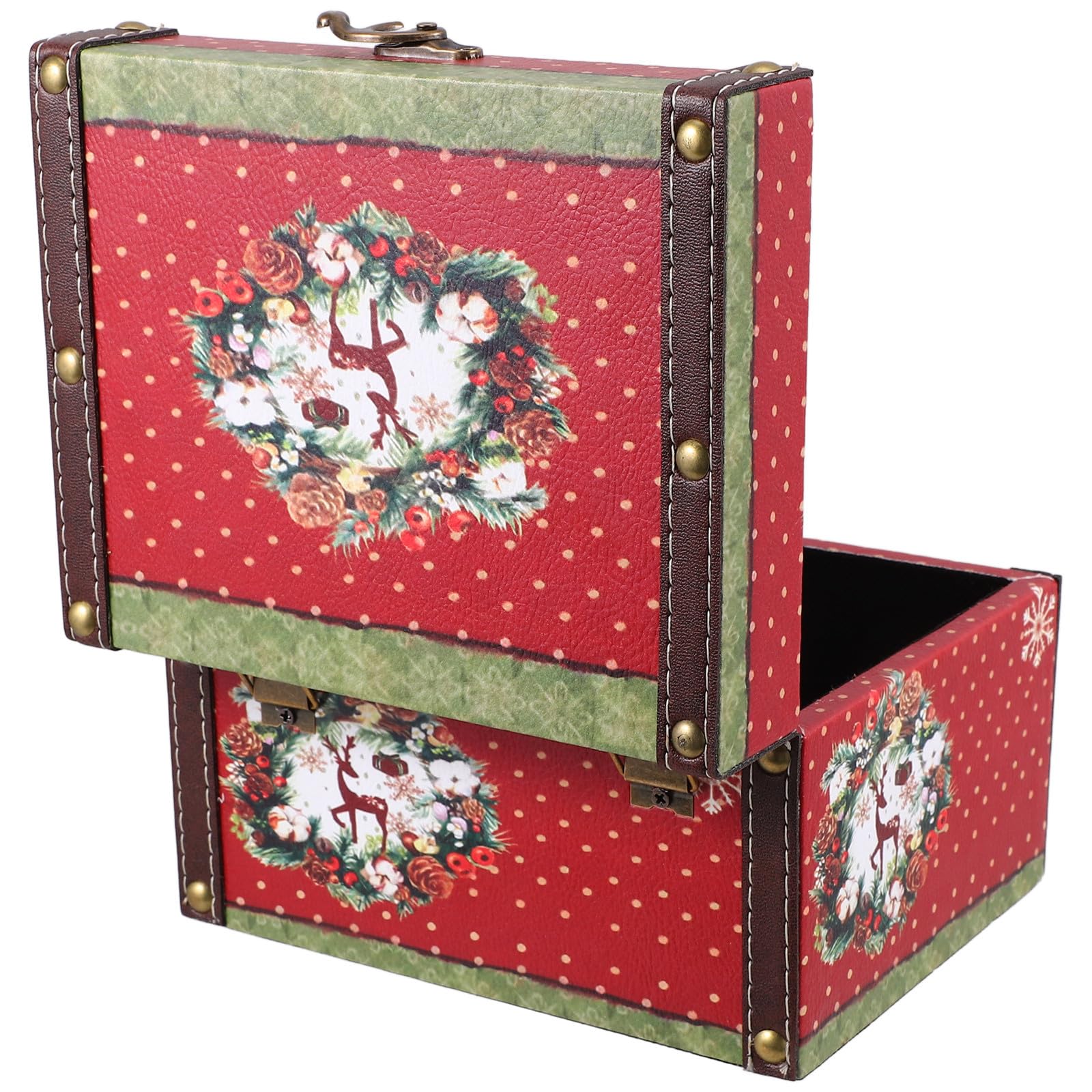 TOYANDONA 3 Stück Weihnachtliche Holzbox im Vintage Look für Schmuck und