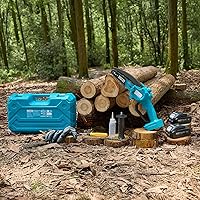 Vista 9 de SEESII Motosierra eléctrica de 6 pulgadas, inalámbrica, funciona con pilas, sierra de mano mejorada 2026 con batería de 2 x 2000 mAh para recortar