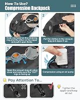 Rucsac de voiaj unisex cu vacuum SZLX, compatibil Wizz Air 40x30x20 cm, Ryanair 40x20x25 cm, EasyJet 45x36x20 cm, cu compartiment pentru laptop de 14 inchi și compartiment pentru încălțăminte 5