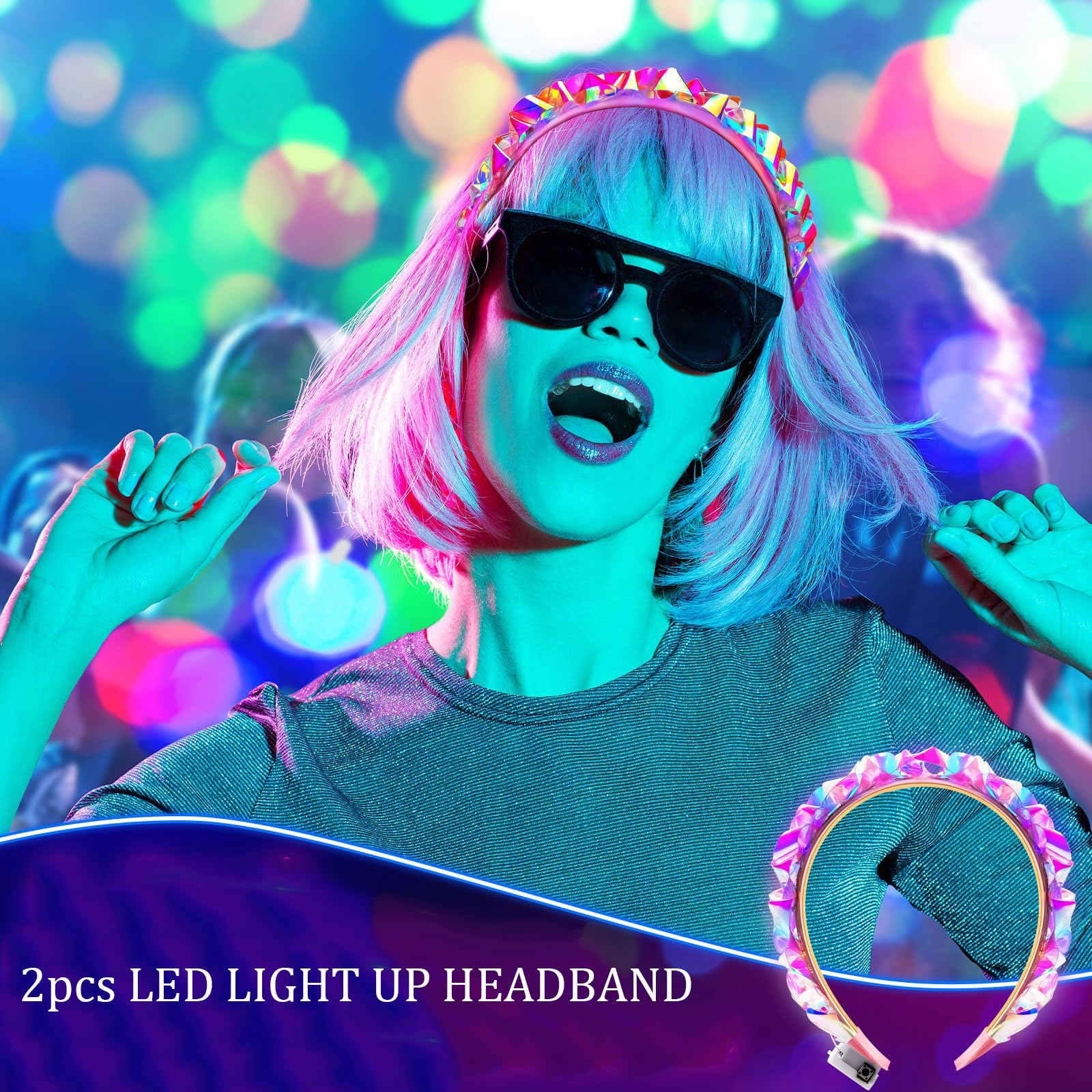 niCWhite Light Up Headband - Image 3