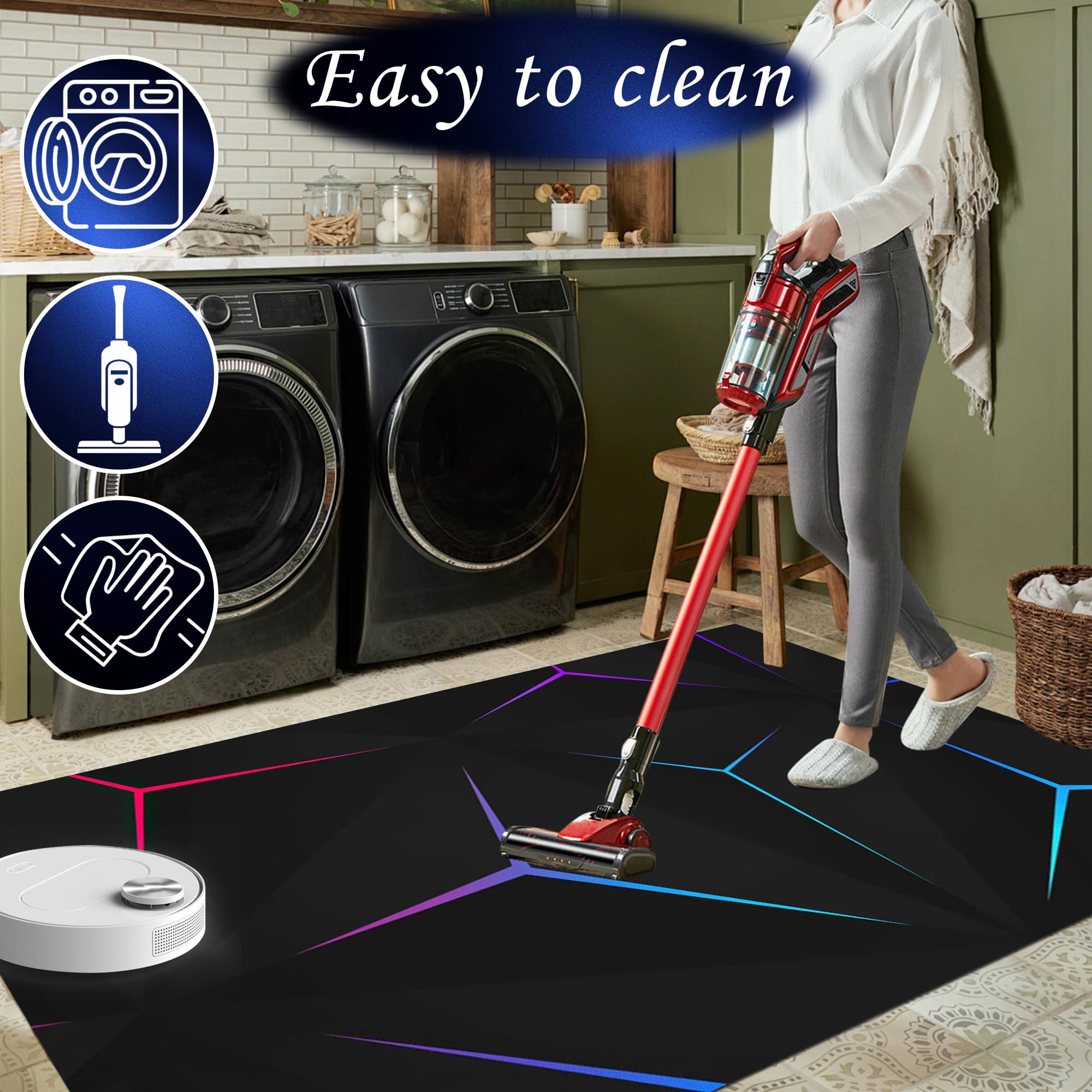 Tapis Chambre Garcon, Tapis Gamer Sol Chambre, Tapis Salon Lavable en Machine Antidérapant Grand pour Chambre Couloir Salle à Manger 120 x 180 cm